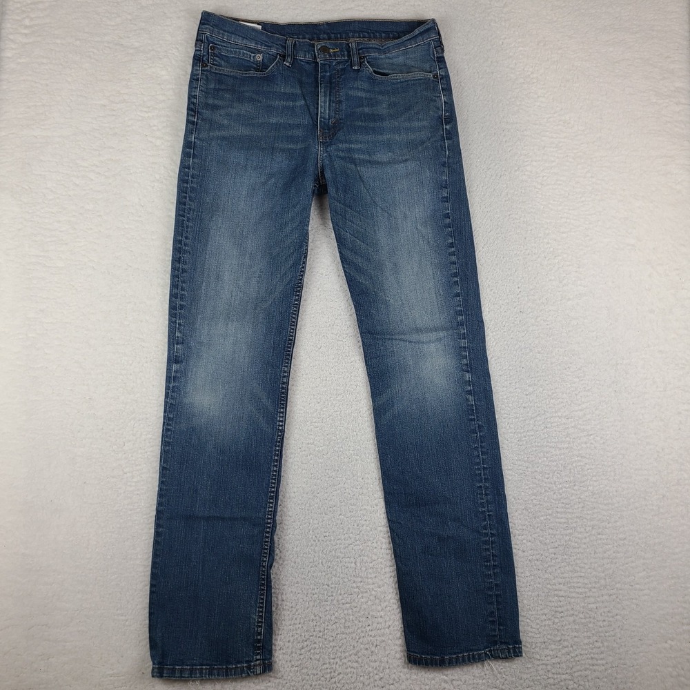 Levi's 514 Jeans Mens 34x34 Blue Straight Fit Dark Wash Denim *